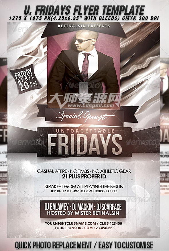 豪华派对海报：Unforgettable Fridays Flyer